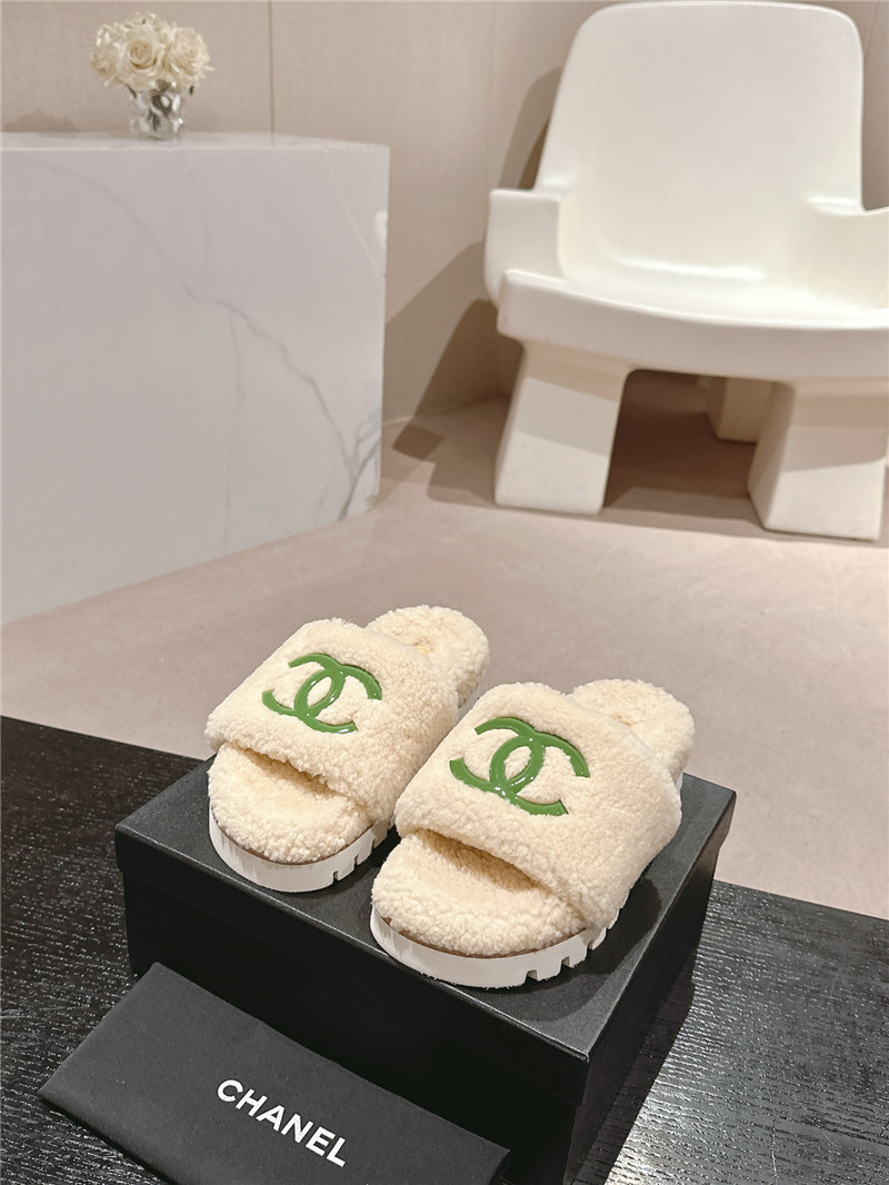Ch**el natural wool home slide slippers