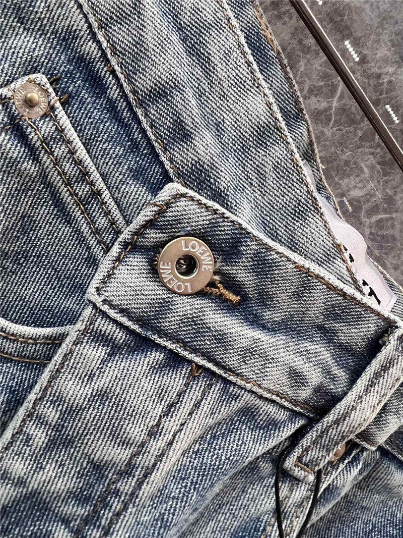 L0ew* offset waistband denim trousers replica clothes