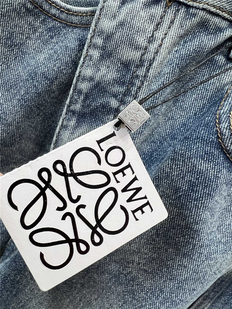 L0ew* offset waistband denim trousers replica clothes