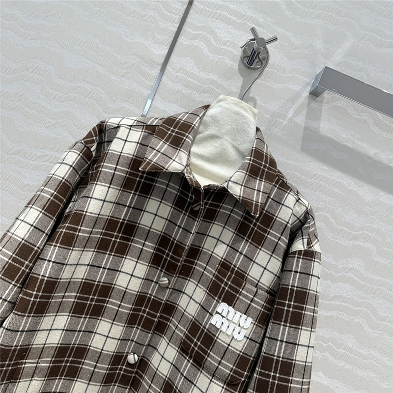 M1um1u plaid cotton jacket replica d&g clothing