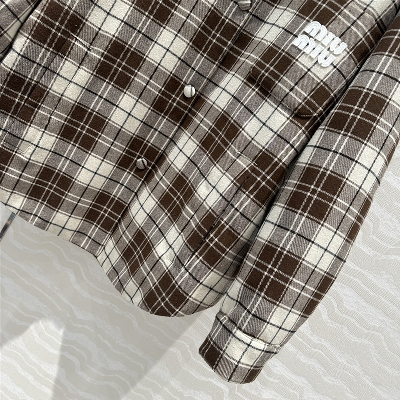 M1um1u plaid cotton jacket replica d&g clothing