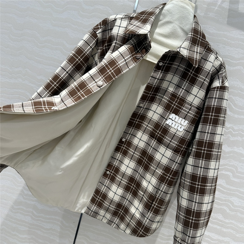 M1um1u plaid cotton jacket replica d&g clothing