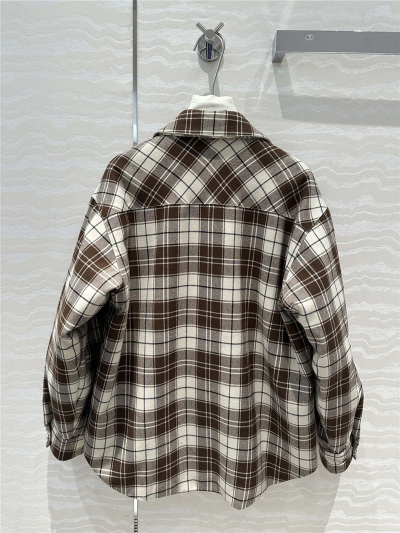 M1um1u plaid cotton jacket replica d&g clothing