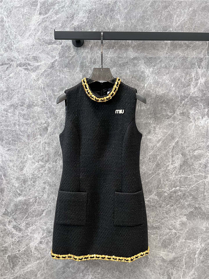 M1um1u tweed vest dress replicas clothes