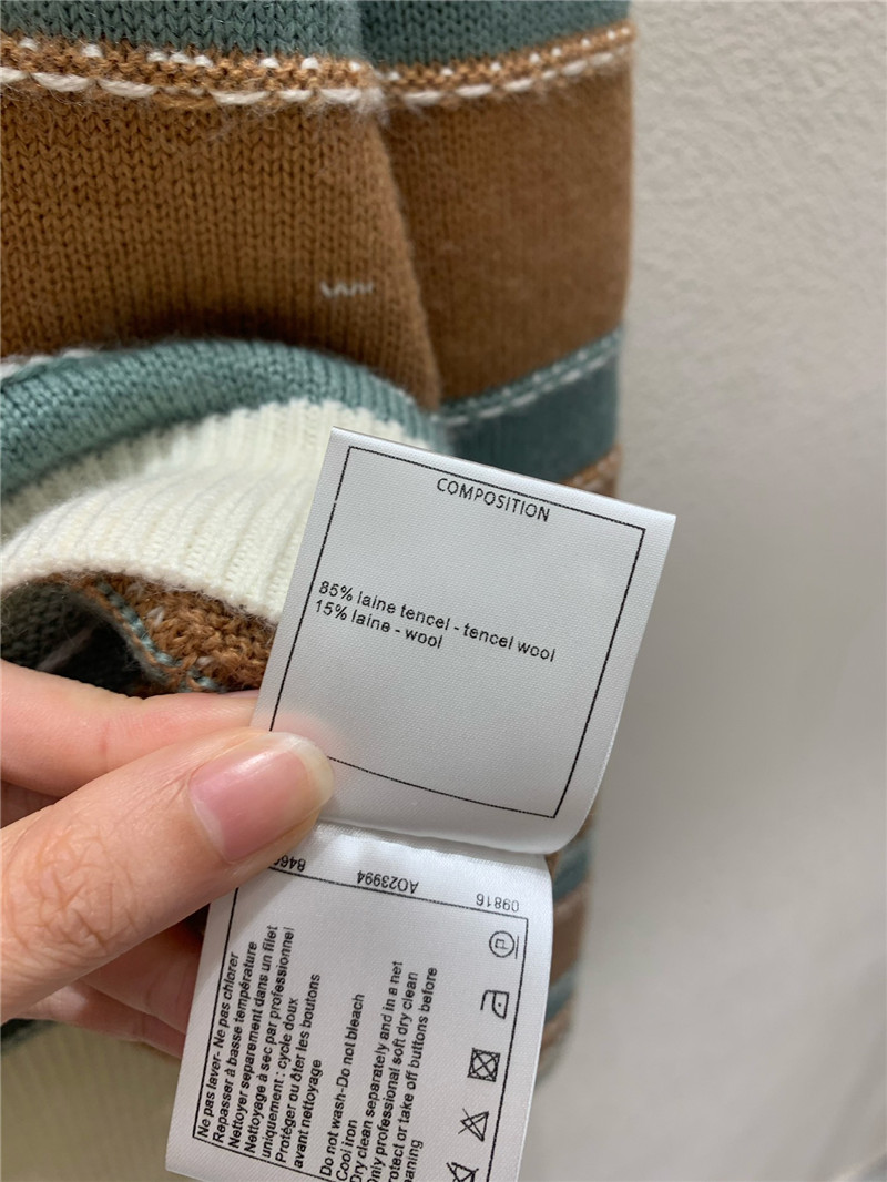 Ce1i*e striped crewneck cardigan brown/blue