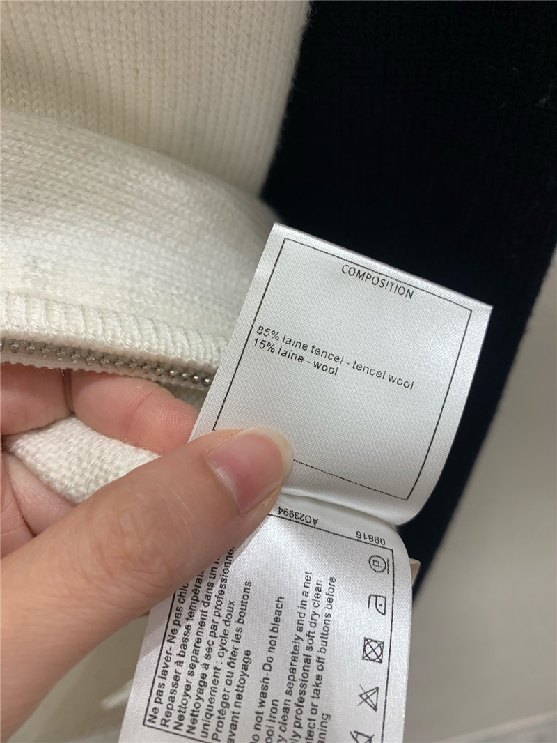 Ch**el raglan sleeves zipper knit hoodie black/white