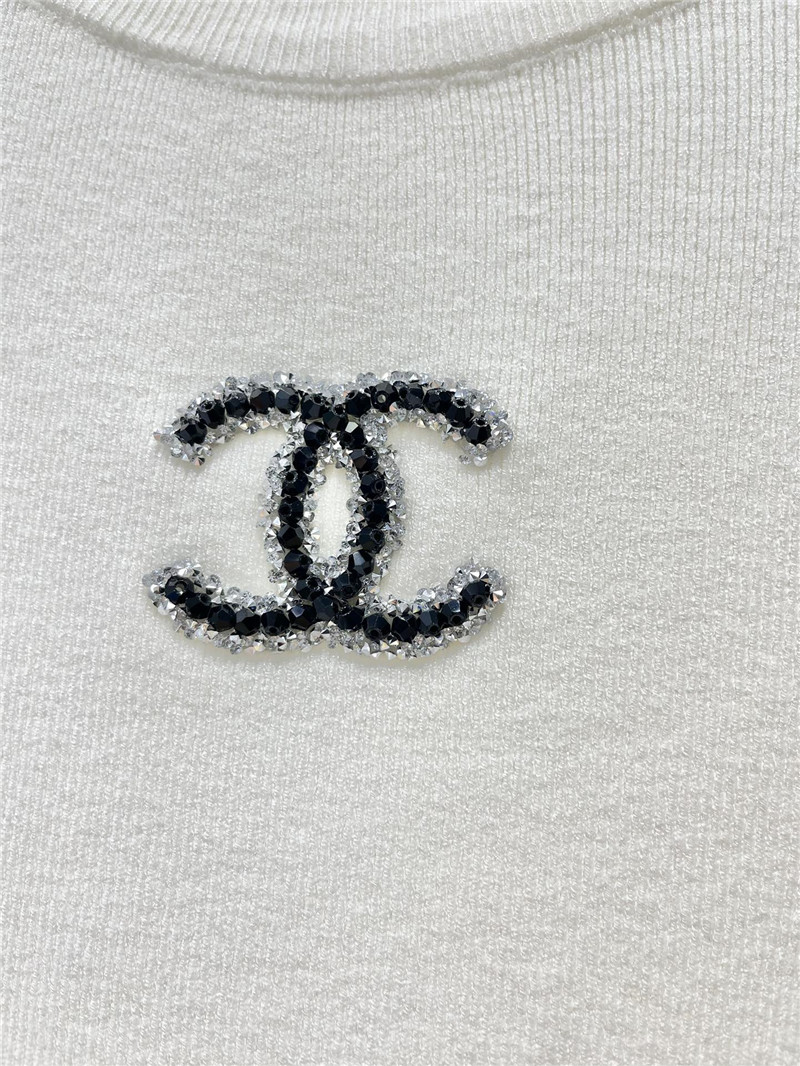 Ch**el flying sleeve knitted short sleeve replica clothes