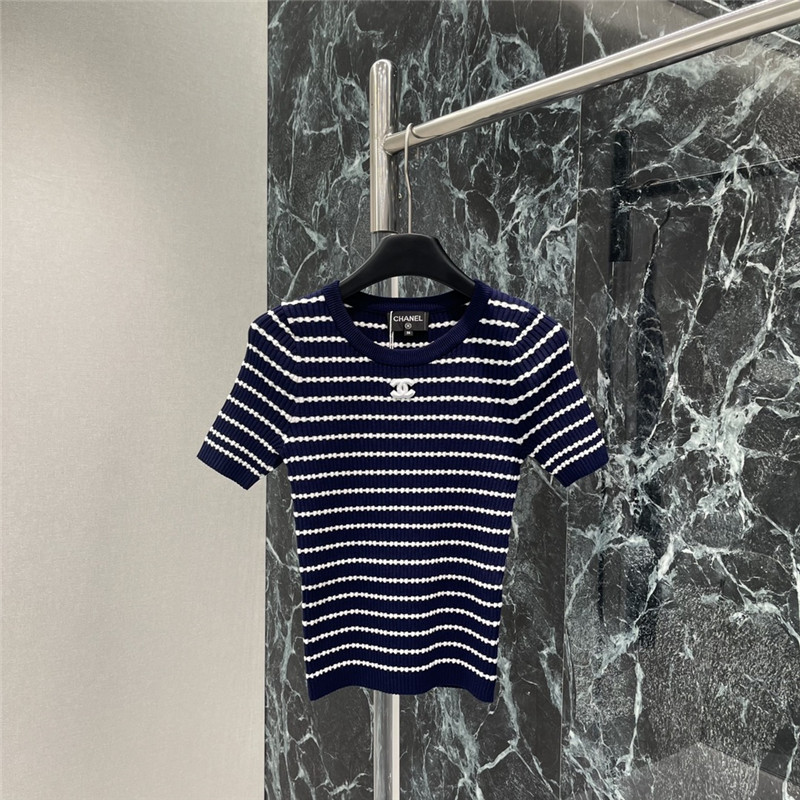 Ch**el crew neck short sleeve top cheap replica designer clothes