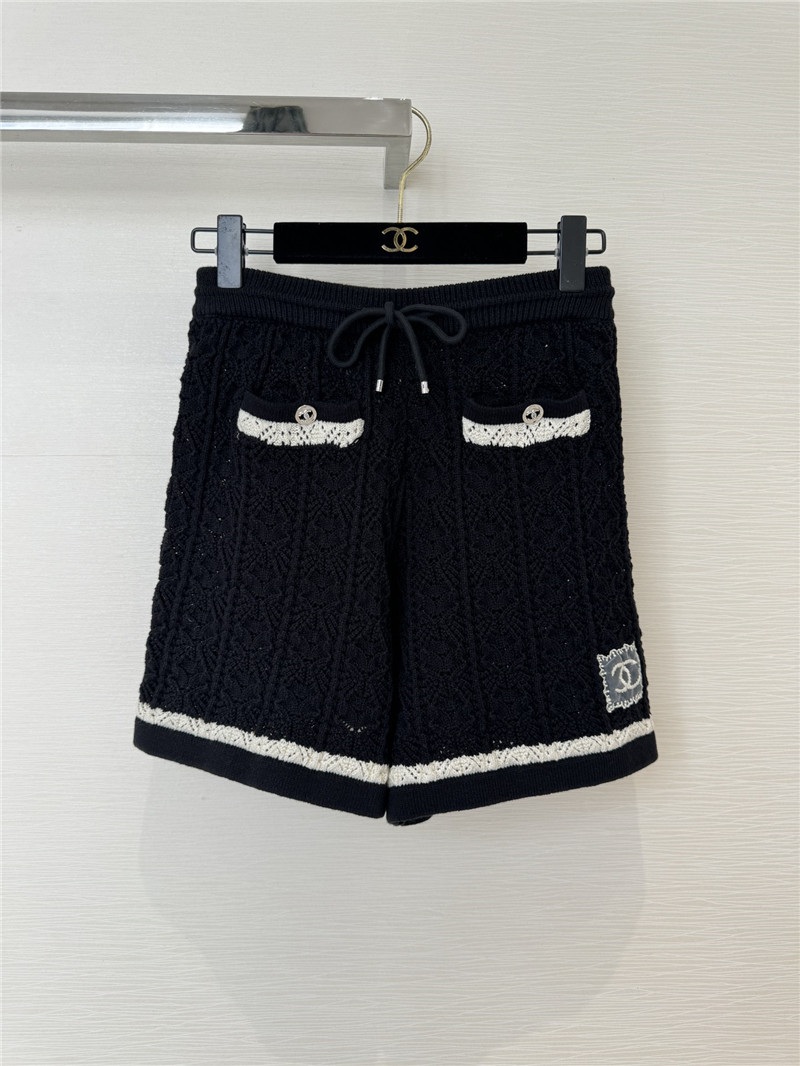 Ch**el hollow knit high waist shorts replicas clothes