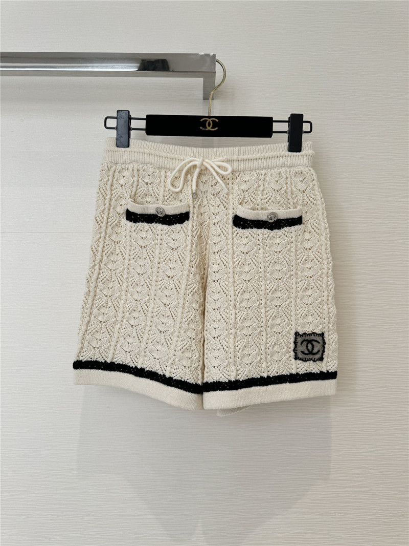 Ch**el hollow knit high waist shorts replicas clothes