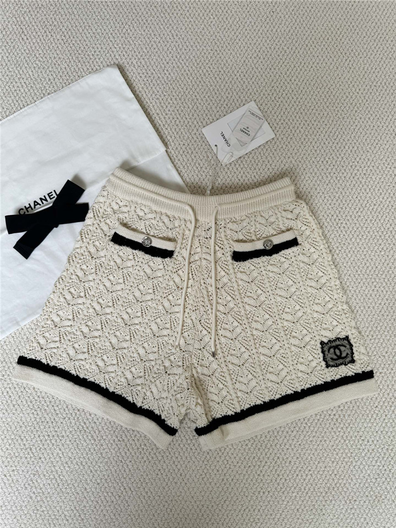 Ch**el hollow knit high waist shorts replicas clothes