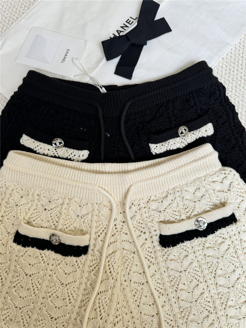 Ch**el hollow knit high waist shorts replicas clothes