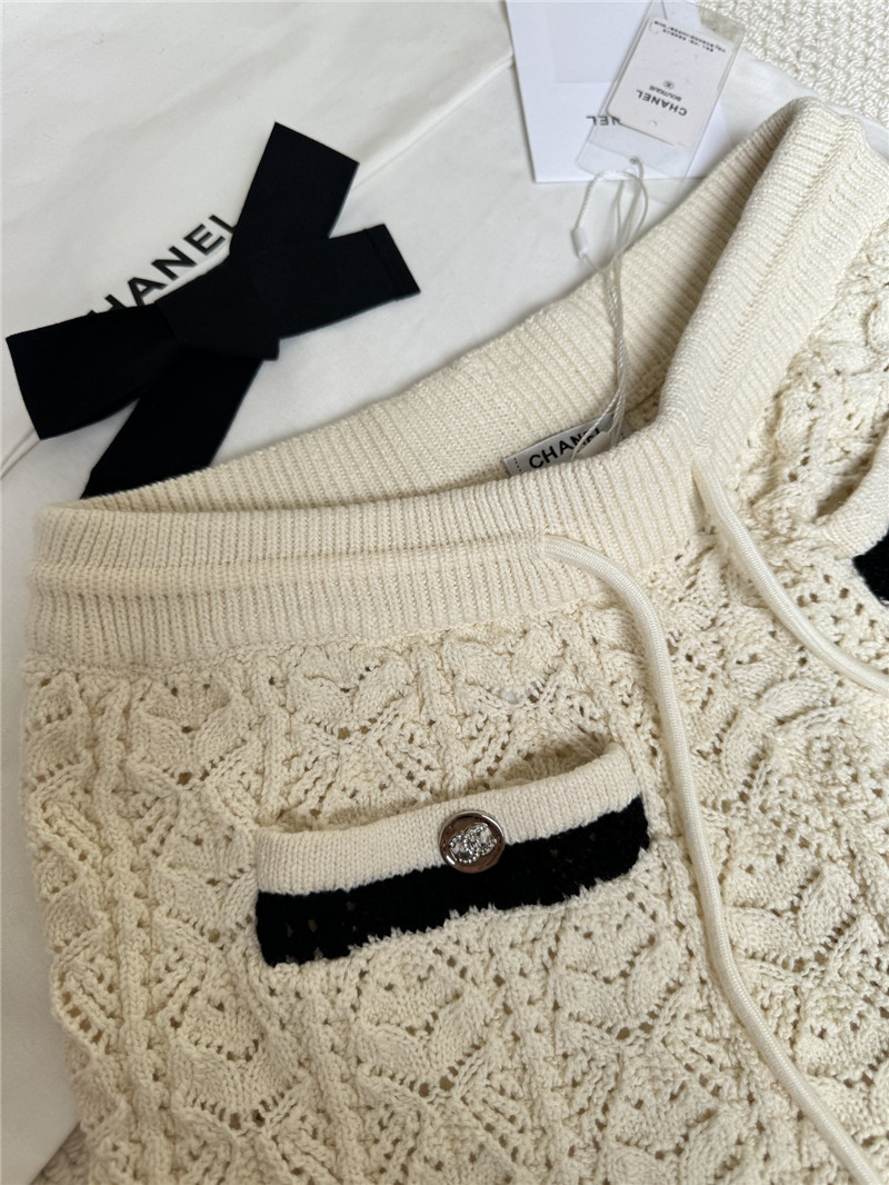 Ch**el hollow knit high waist shorts replicas clothes