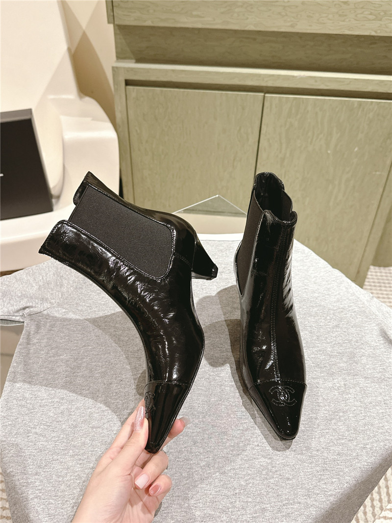 Ch**el pointed oil wax leather ankle boots