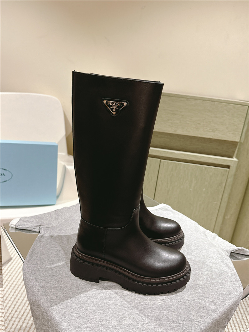 Pra*a black knee-high boots for women