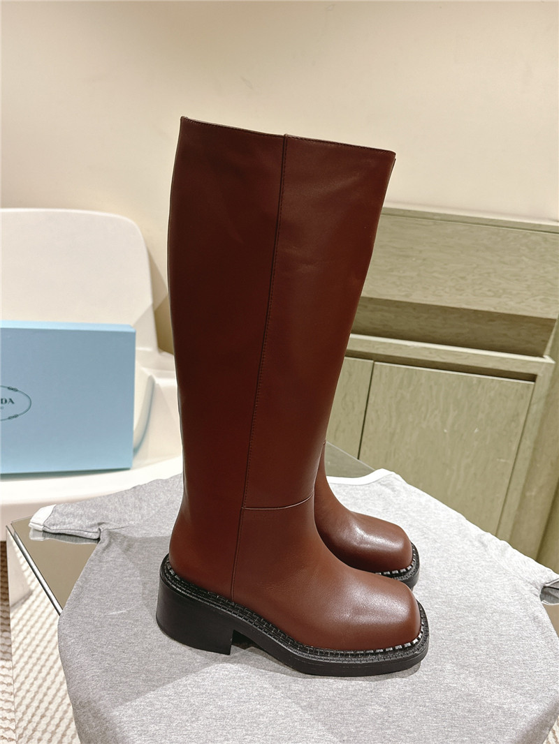 Pra*a phenix burgundy leather knee-high boots