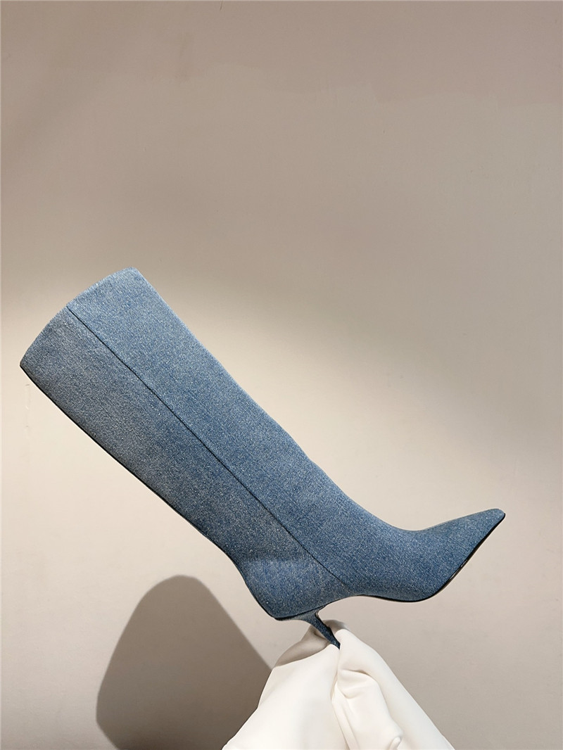 A1exa*der wang denim pointed toe knee-high boots