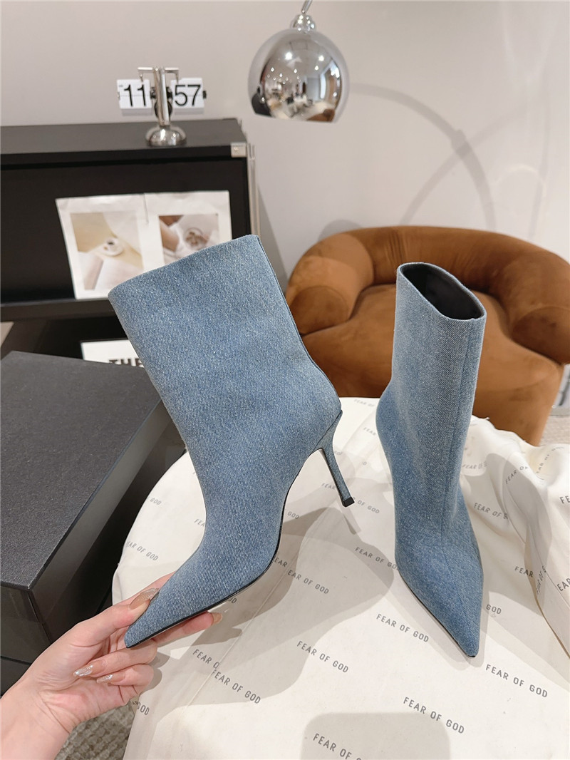 A1exa*der wang denim pointed toe stiletto heel ankle boots