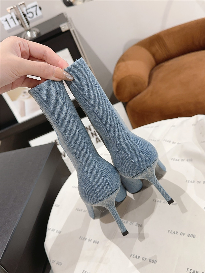 A1exa*der wang denim pointed toe stiletto heel ankle boots