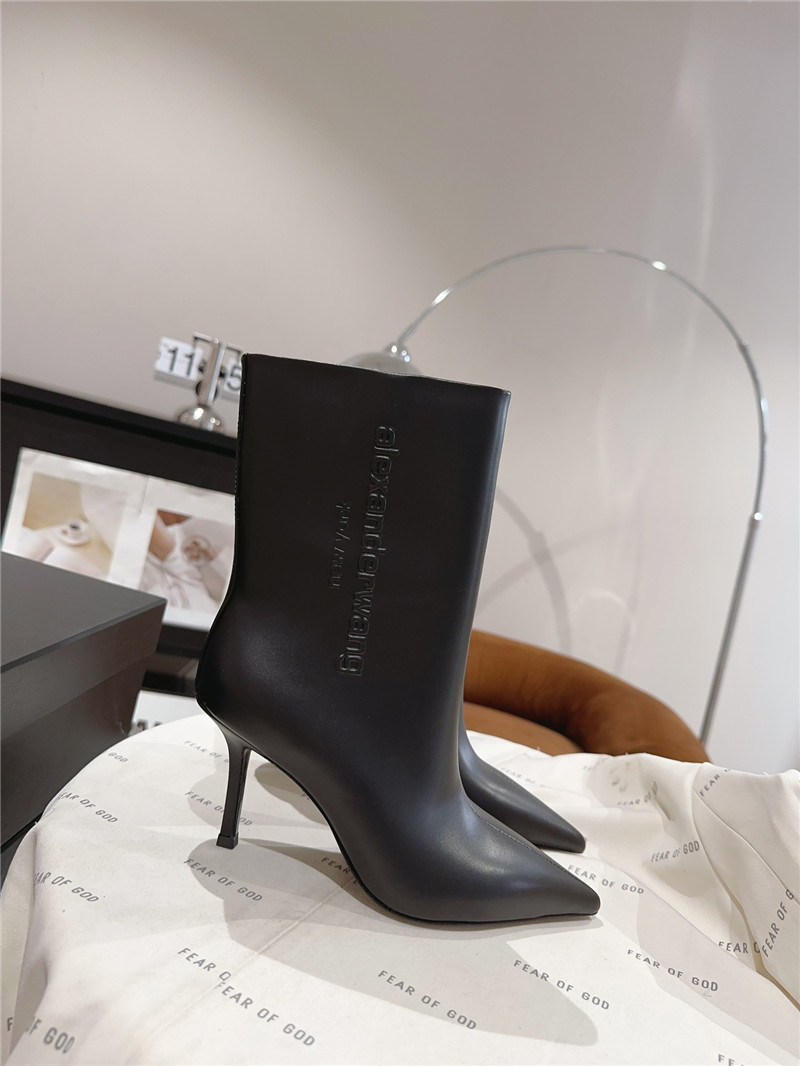 A1exa*der wang black pointed toe stiletto heel ankle boots