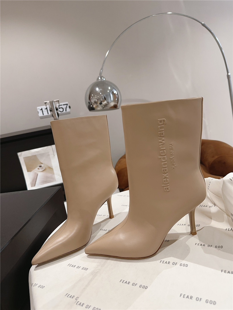 A1exa*der wang beige pointed toe stiletto heel ankle boots