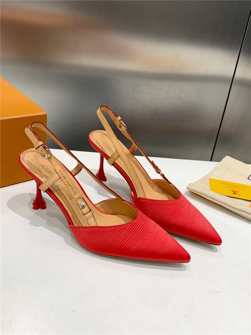 l0vis Vvtt0n blossom slingback pumps red embroidered