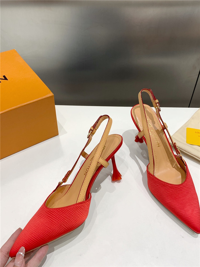 l0vis Vvtt0n blossom slingback pumps red embroidered