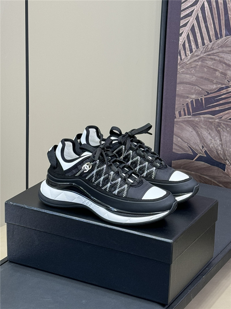 Ch**el fabric suede calfskin sneakers