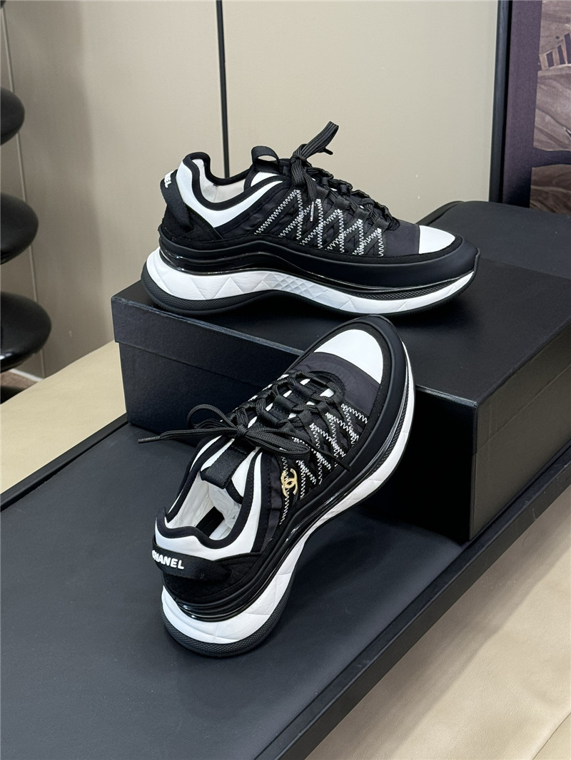 Ch**el fabric suede calfskin sneakers