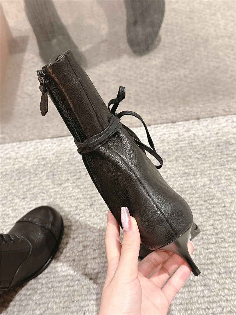 Miu Miu Victorian Style Black Leather Boots for Women