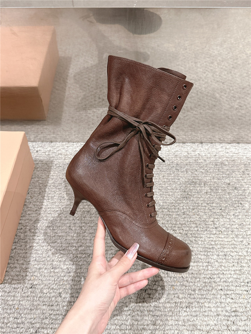 Miu Miu Victorian Style Leather Boot for Women