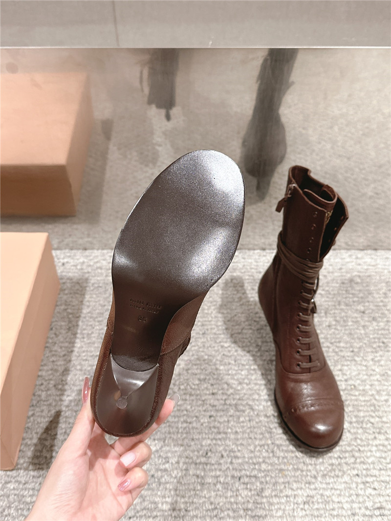 Miu Miu Victorian Style Leather Boot for Women