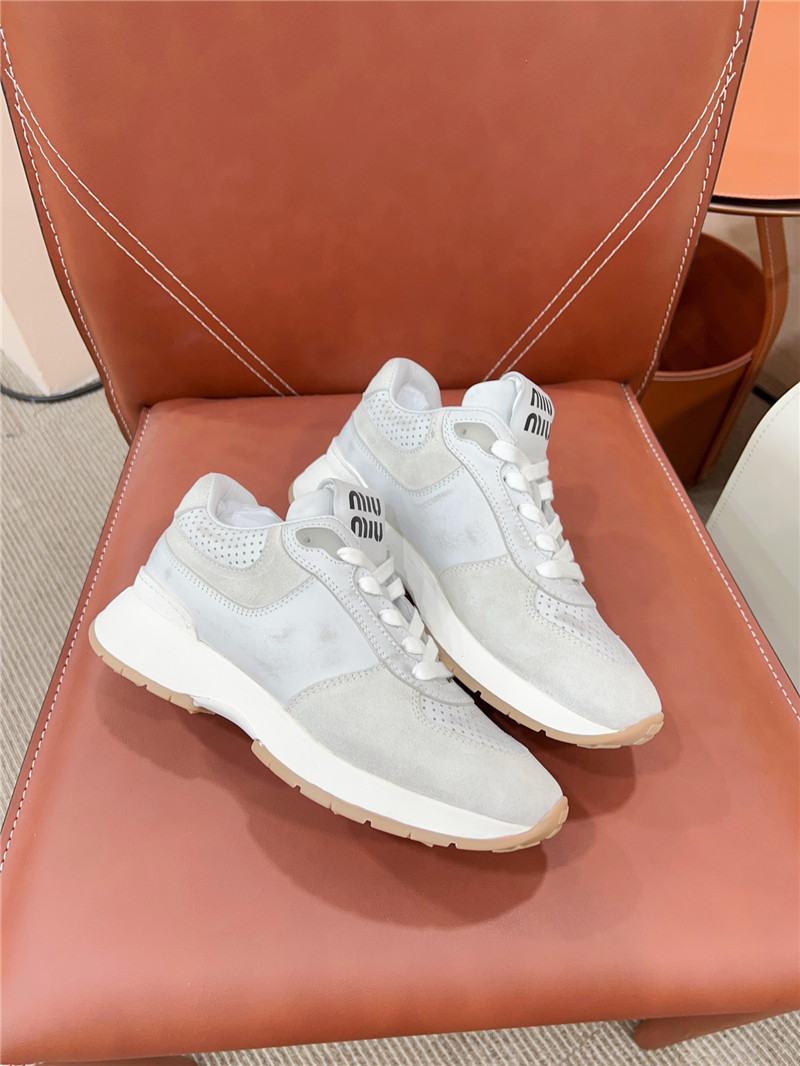 Miu Miu Women Perforated Low-Top Sneakers