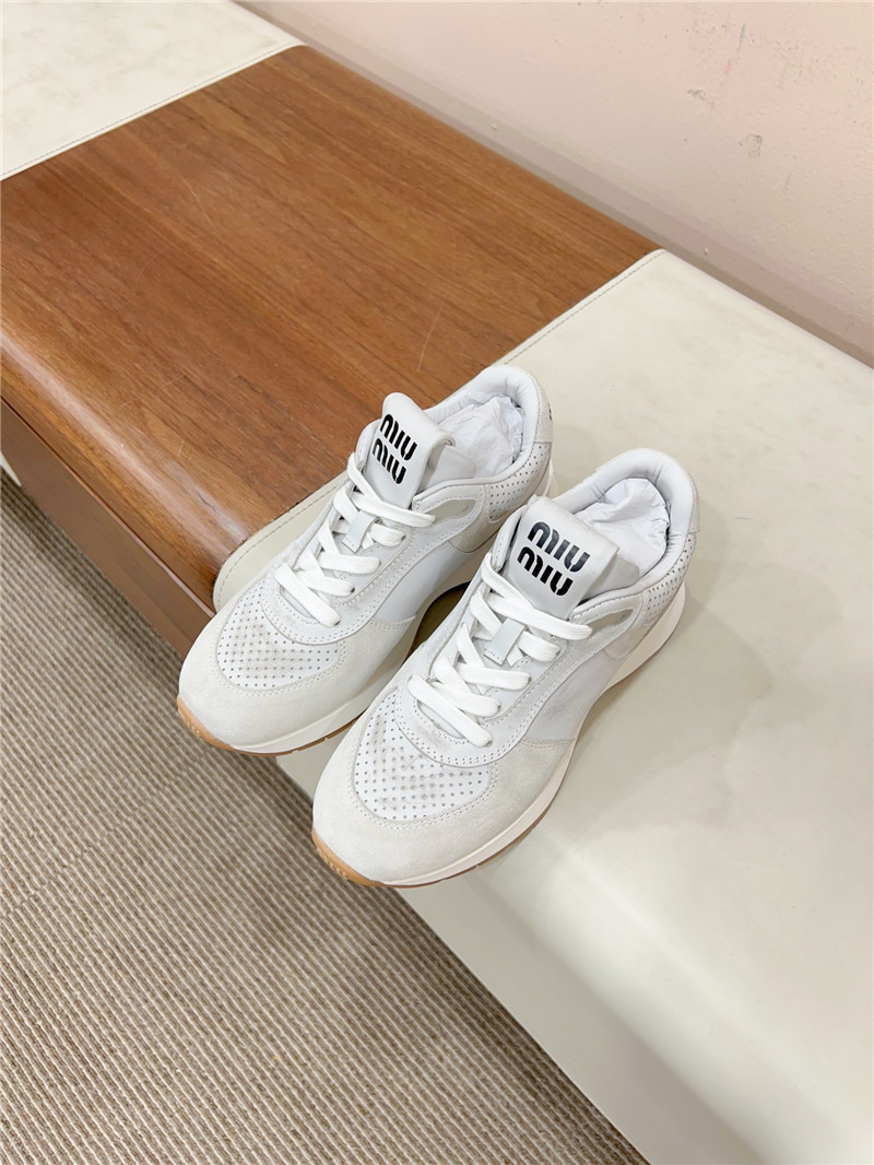Miu Miu Women Perforated Low-Top Sneakers