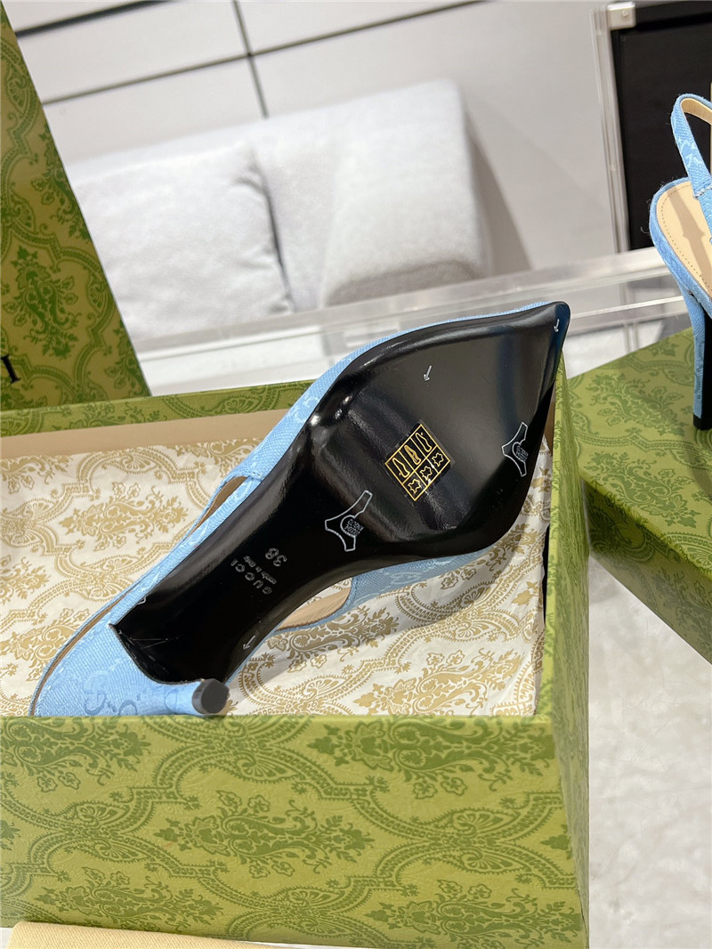 Gvc*1 horsebit gg canvas slingback pumps in blue