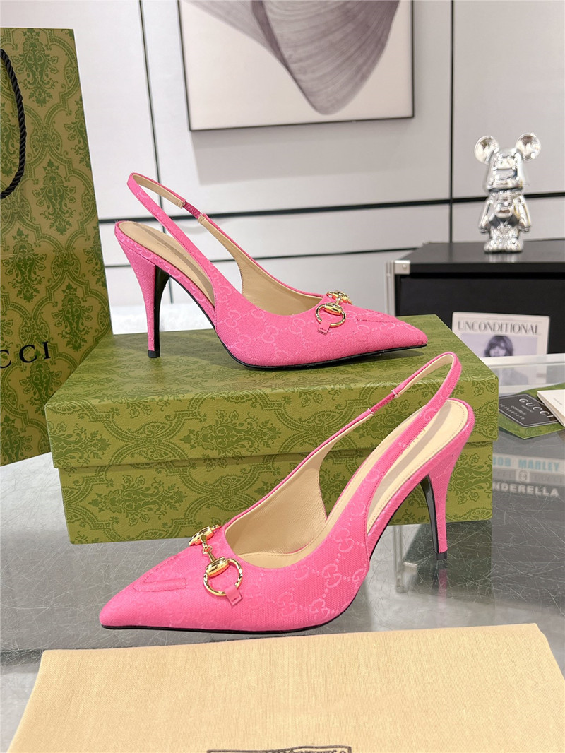 Gvc*1 horsebit gg canvas slingback pumps in pink