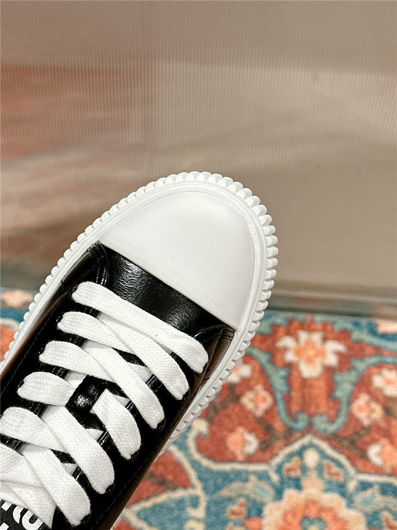 Miu Miu Black Leather Platform Sneakers Women