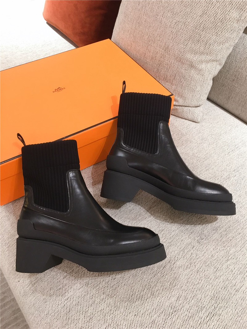 H**me5 calfskin platform ankle boots