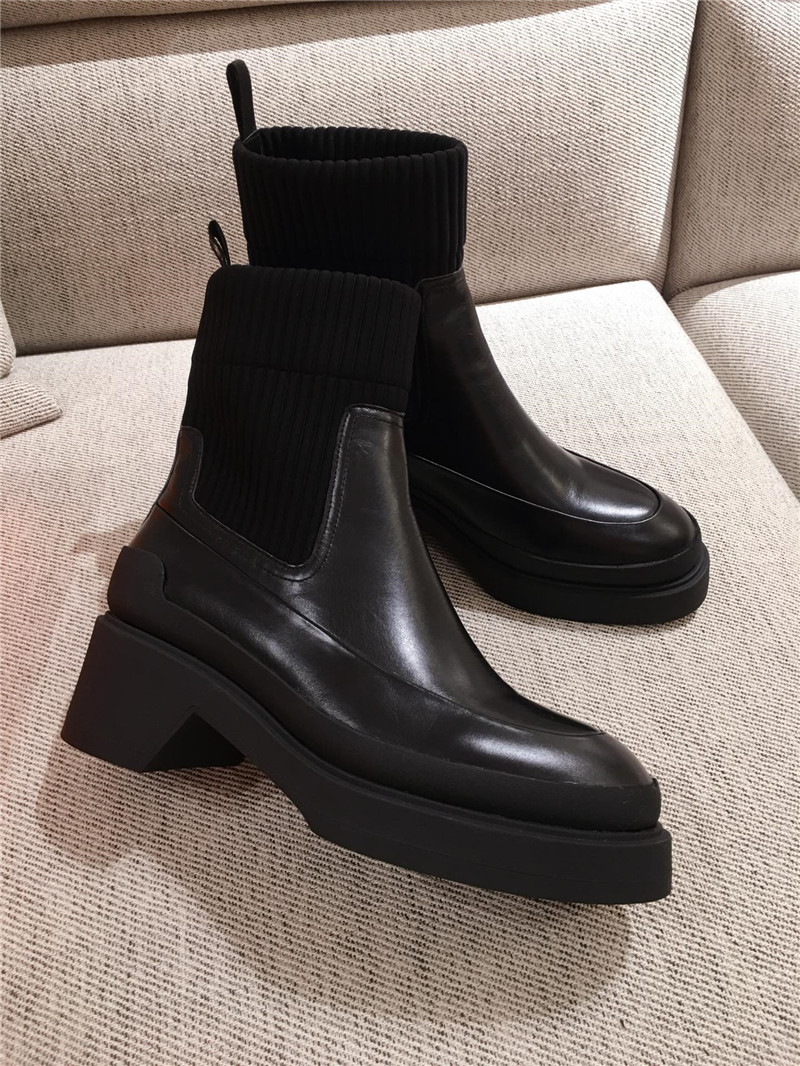 H**me5 calfskin platform ankle boots