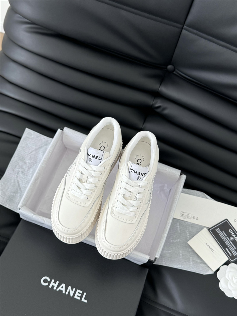 Ch**el lace-up platform canvas sneakers