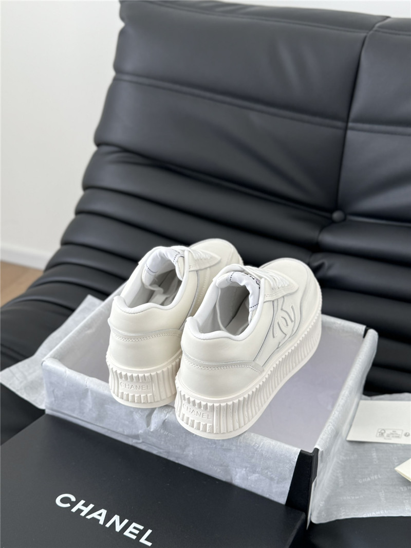 Ch**el lace-up platform canvas sneakers