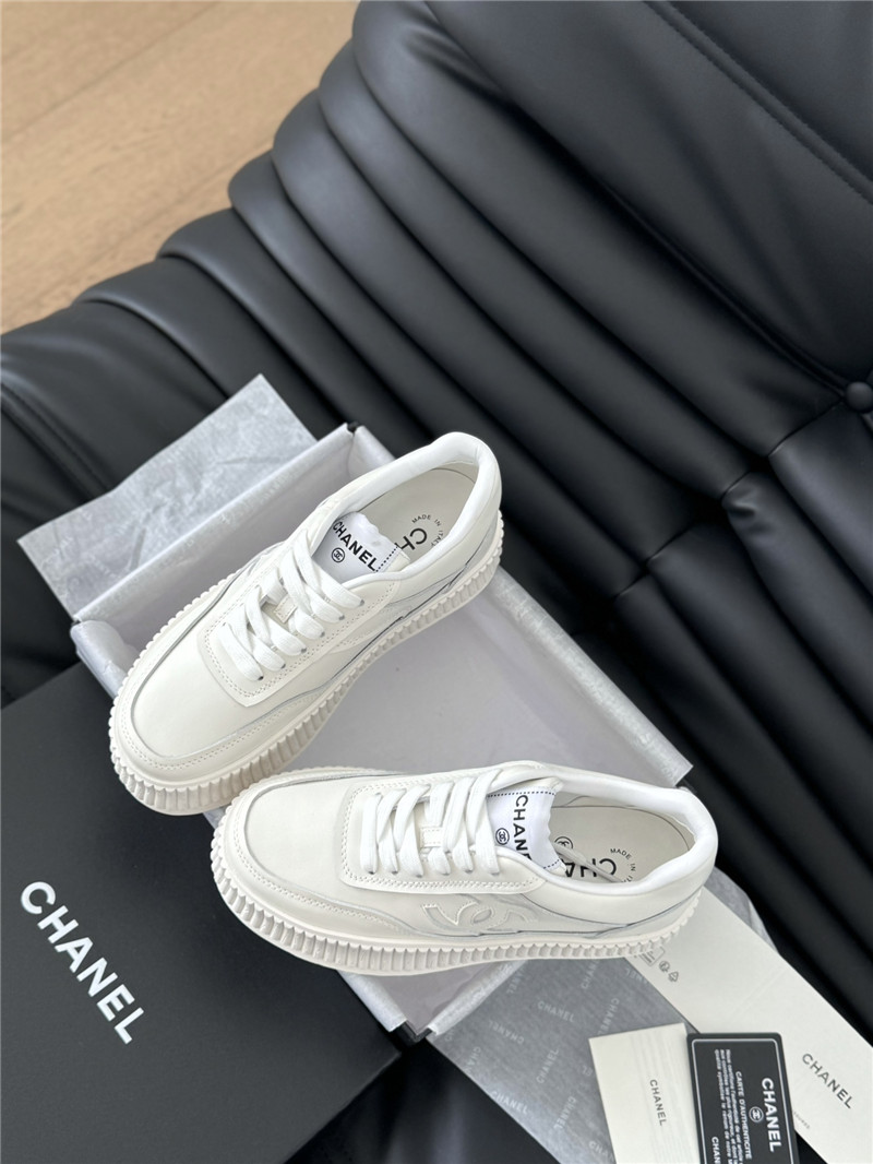 Ch**el lace-up platform canvas sneakers