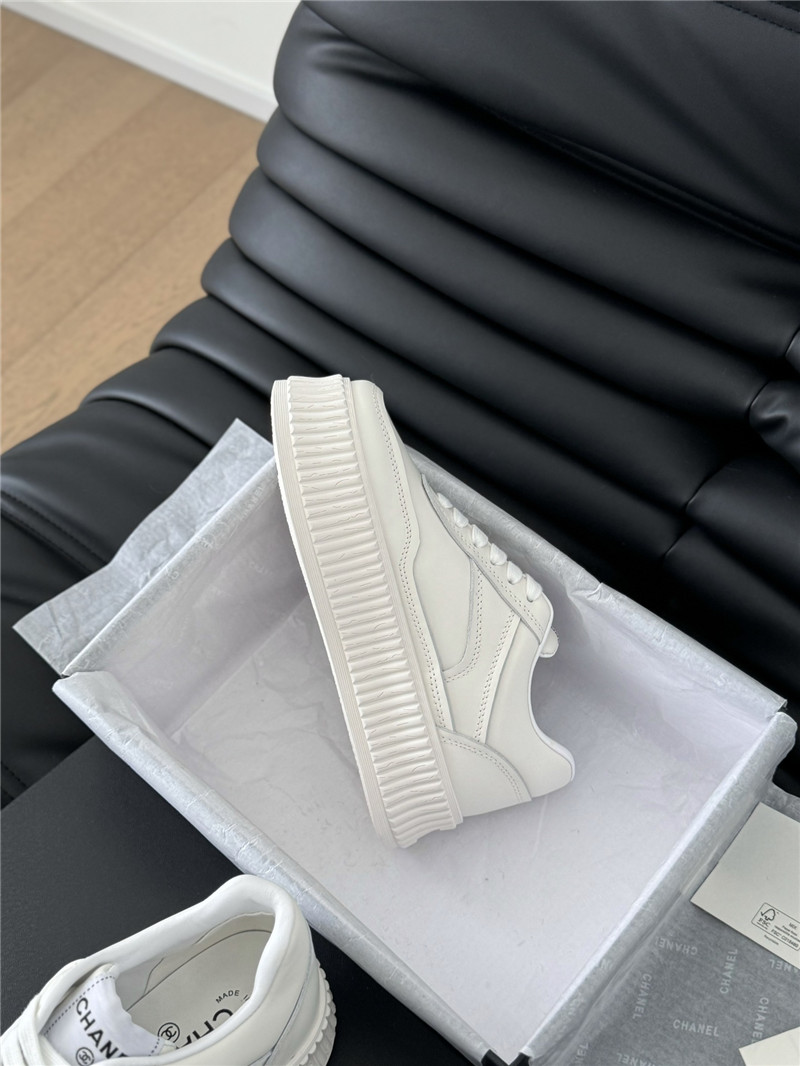 Ch**el lace-up platform canvas sneakers