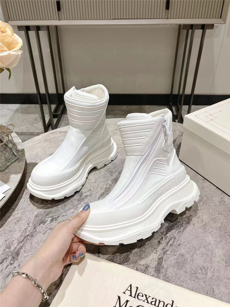 a1exa*der Mcqv*en white tread slick high top sneakers