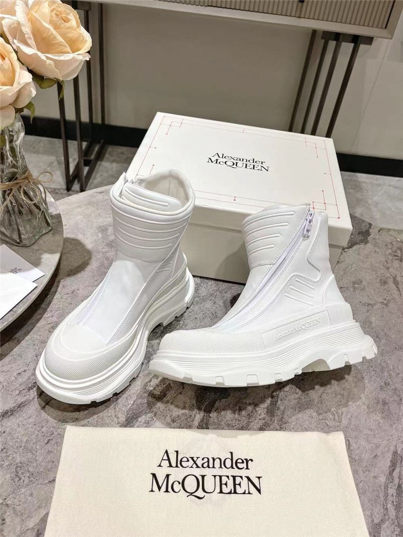 a1exa*der Mcqv*en white tread slick high top sneakers