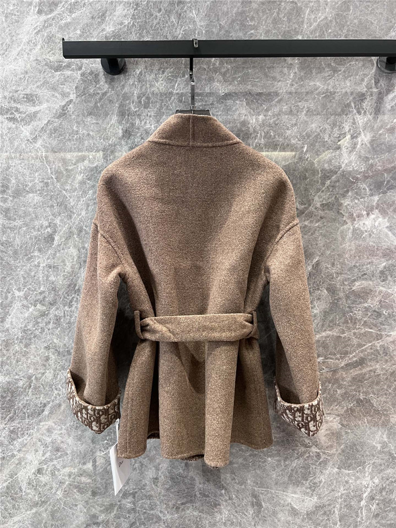 D10r short lace-up wool coat replica clothing sites