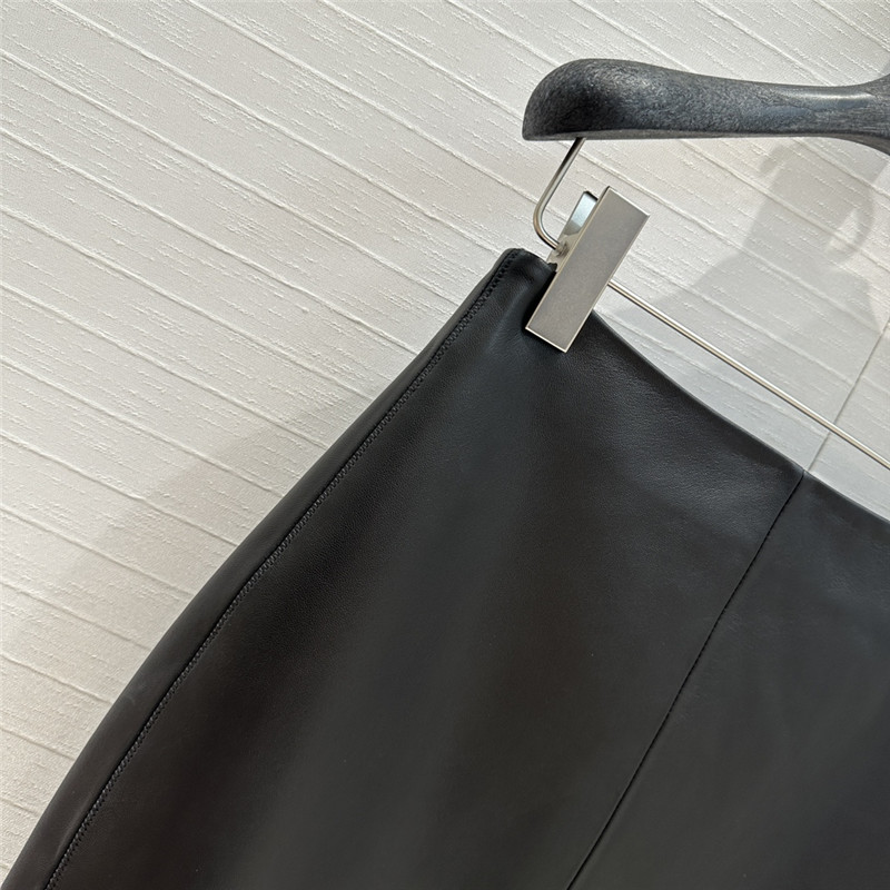 Pra*a mid-length leather skirt replica clothes