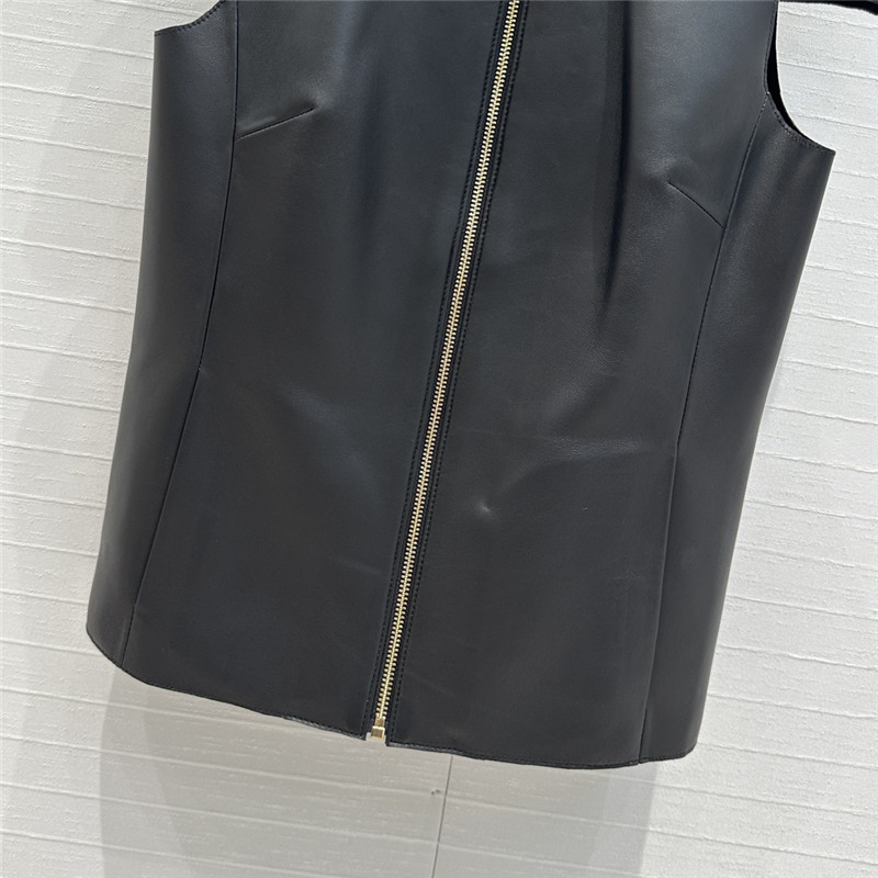 Pra*a leather vest small jacket replica d&g clothing