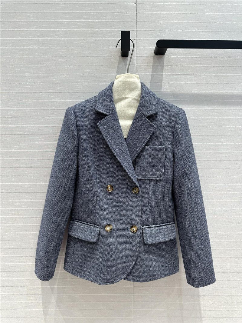 L0ew* haze blue herringbone suit jacket replica clothing