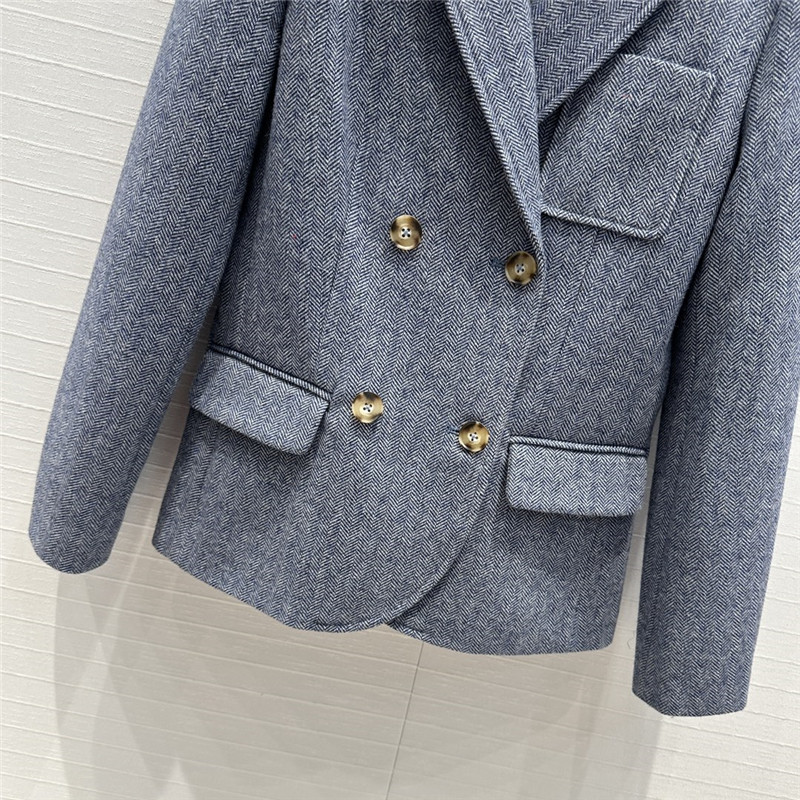 L0ew* haze blue herringbone suit jacket replica clothing